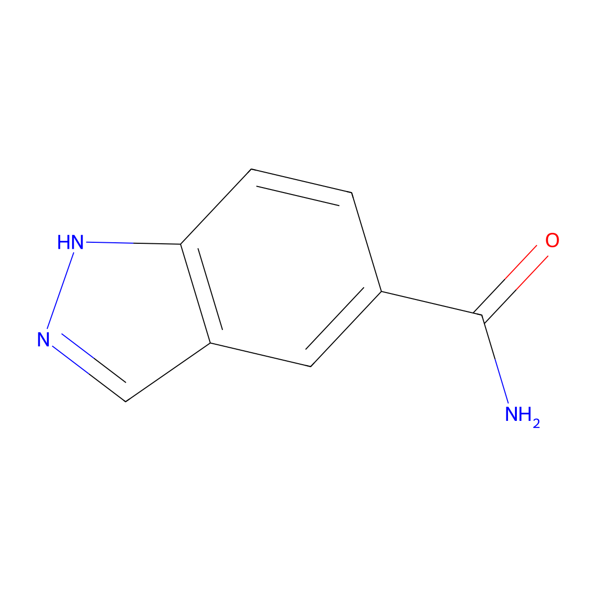 1H-Indazole-5-carboxamide molecular structure, CAS 478829-34-4