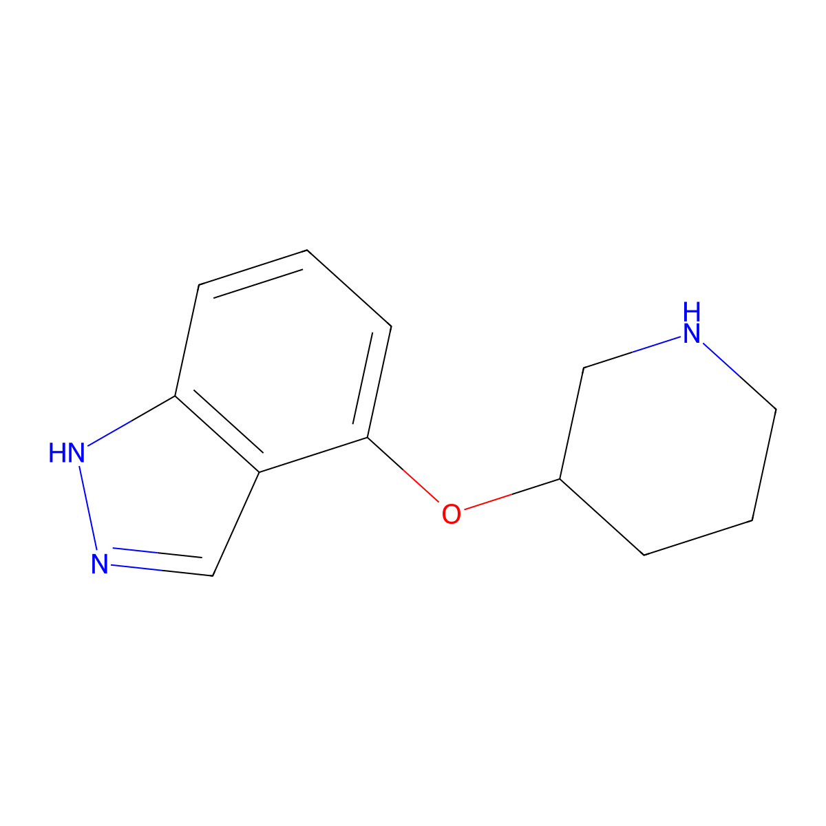 4-(Piperidin-3-yloxy)-1H-indazole molecular structure, CAS 478830-50-1