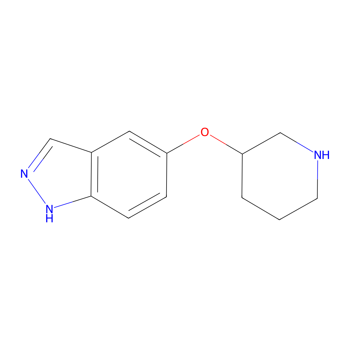 5-(Piperidin-3-yloxy)-1H-indazole molecular structure, CAS 478831-60-6