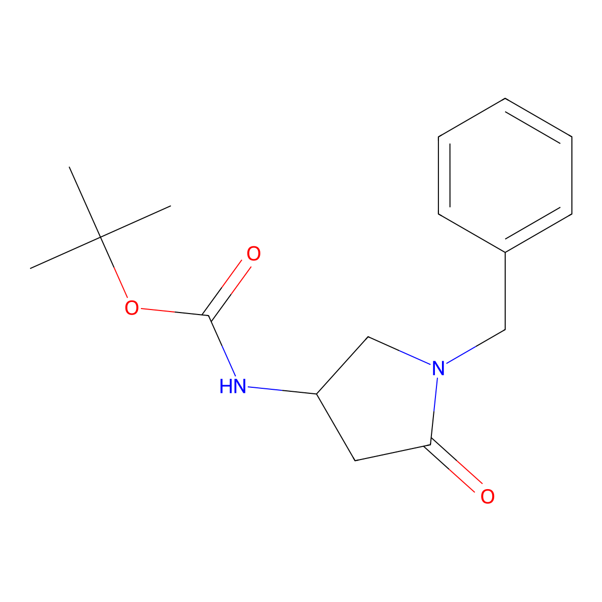 tert-Butyl (1-benzyl-5-oxopyrrolidin-3-yl)carbamate molecular structure, CAS 478832-03-0