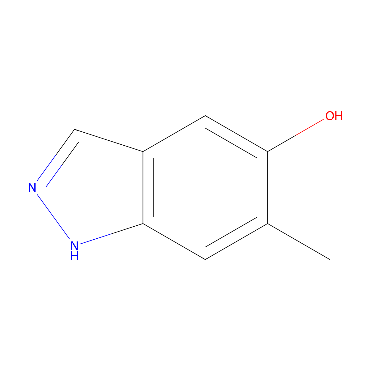 6-methyl-1H-indazol-5-ol molecular structure, CAS 478832-60-9