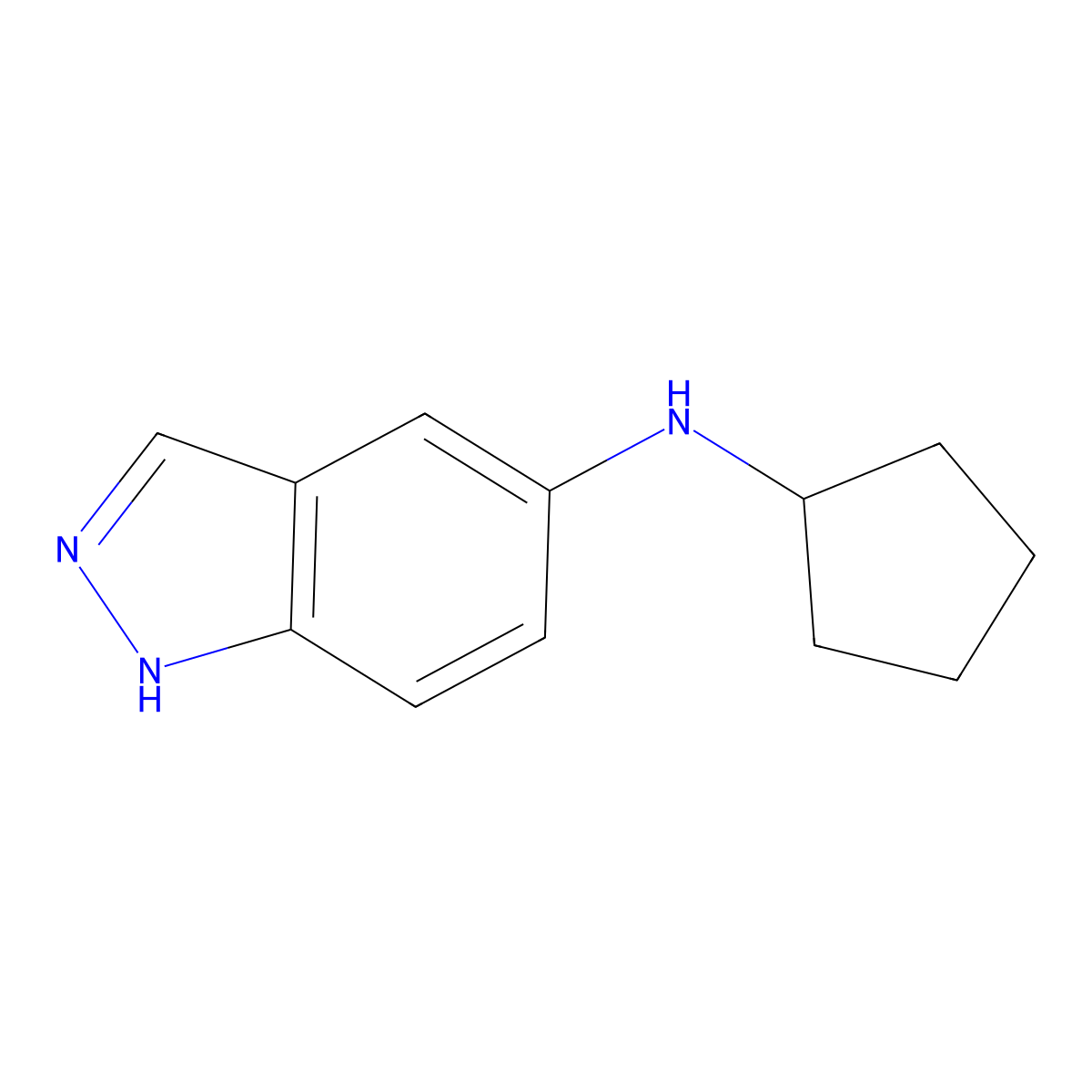 N-Cyclopentyl-1H-indazol-5-amine molecular structure, CAS 478836-02-1