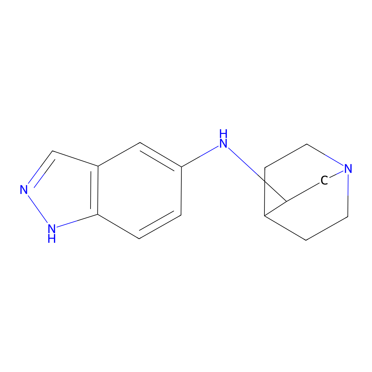 N-{1-azabicyclo[2.2.2]octan-3-yl}-1H-indazol-5-amine molecular structure, CAS 478836-24-7