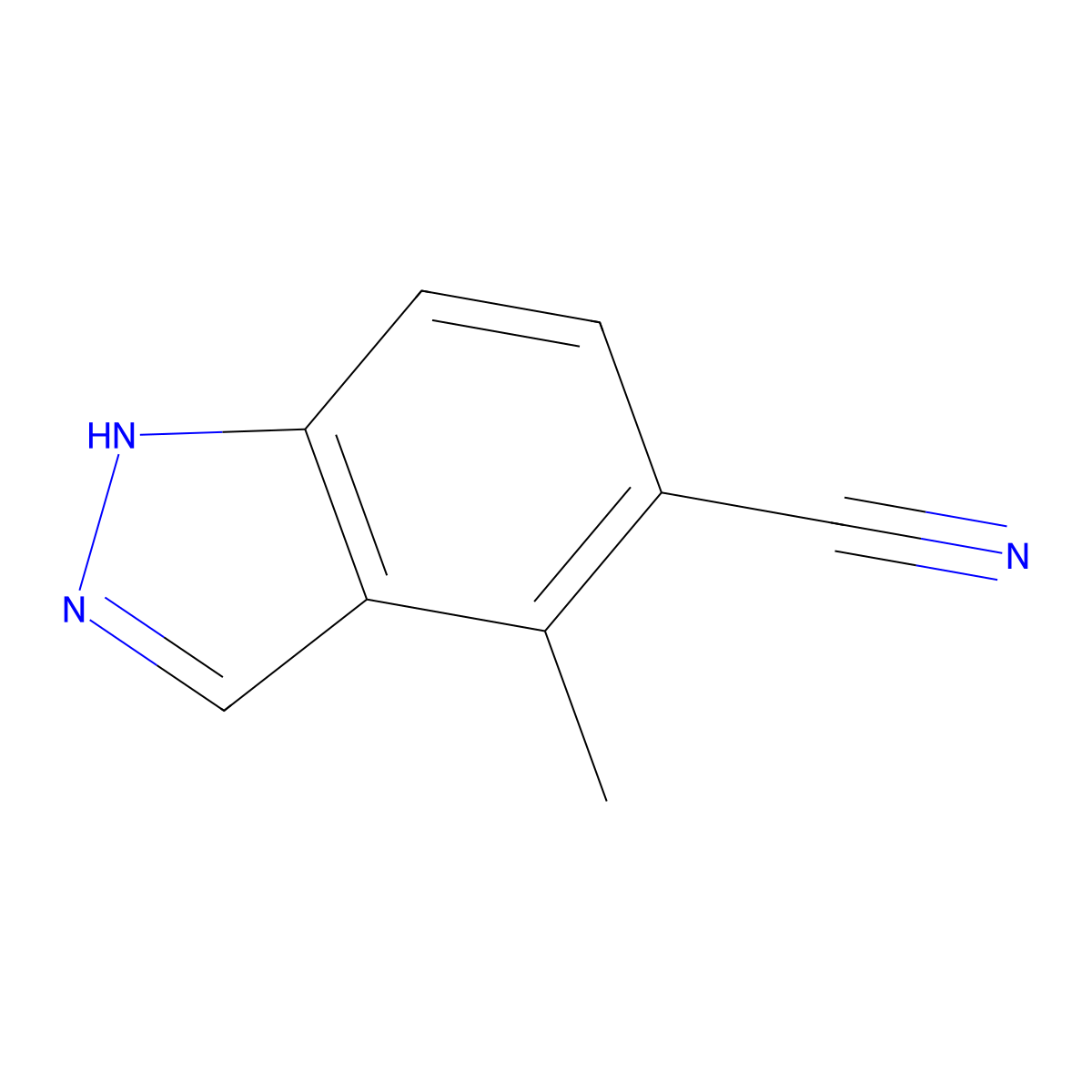 4-Methyl-1H-indazole-5-carbonitrile molecular structure, CAS 478837-29-5