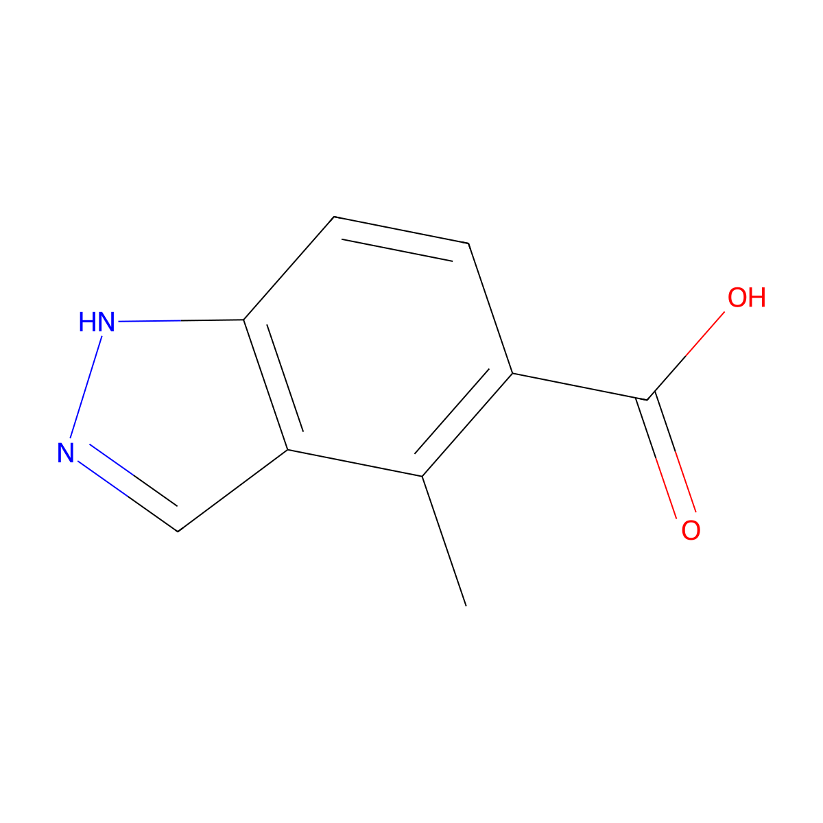 4-methyl-1H-indazole-5-carboxylic acid molecular structure, CAS 478837-32-0