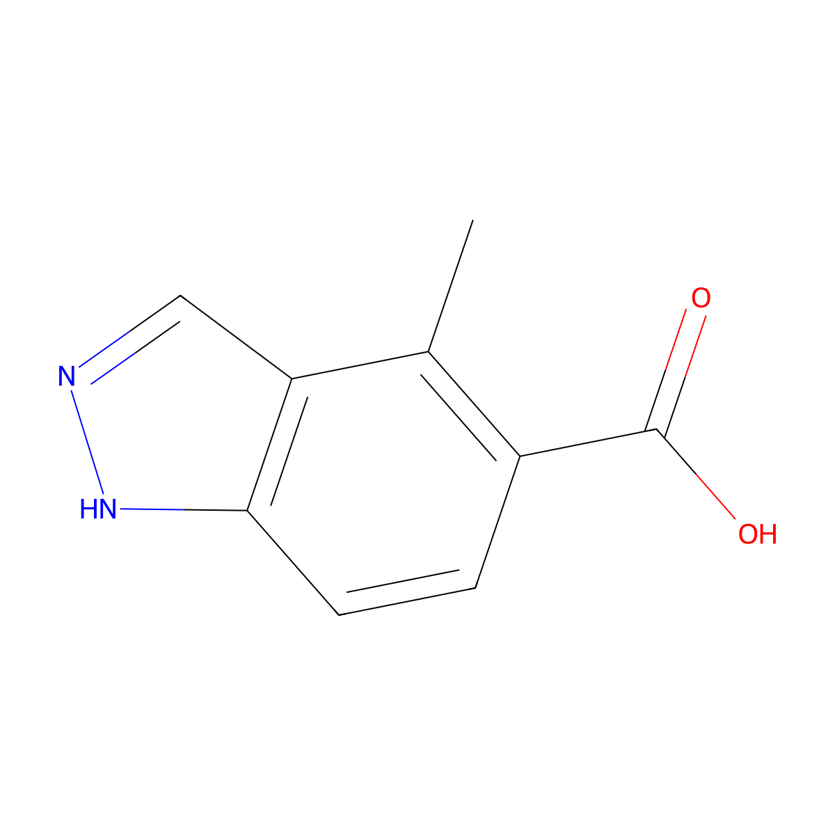 4-methyl-1H-indazole-5-carboxylic acid molecular structure, CAS 478837-32-0