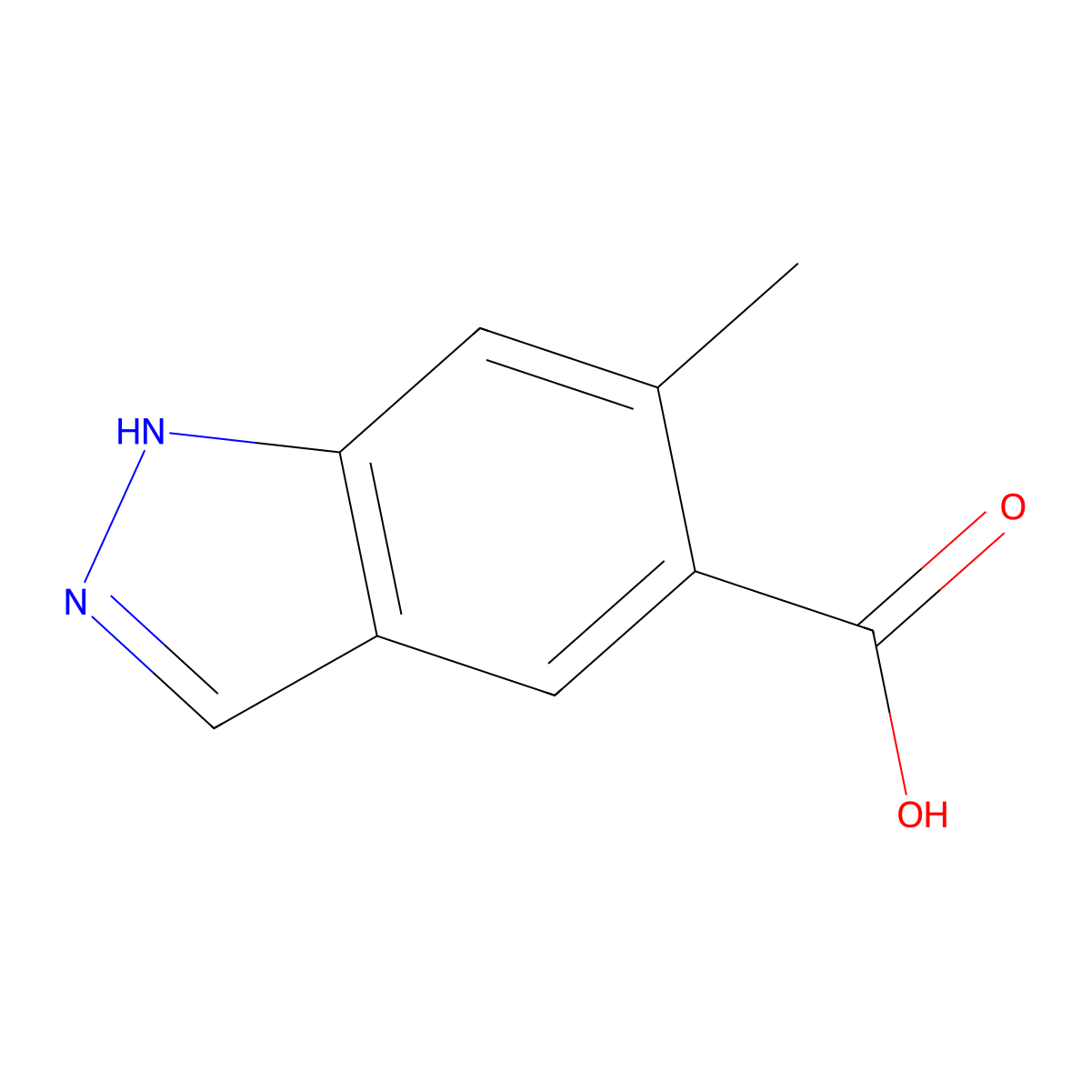 6-methyl-1H-indazole-5-carboxylic acid molecular structure, CAS 478837-46-6
