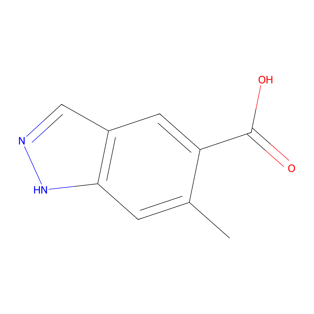 6-methyl-1H-indazole-5-carboxylic acid molecular structure, CAS 478837-46-6