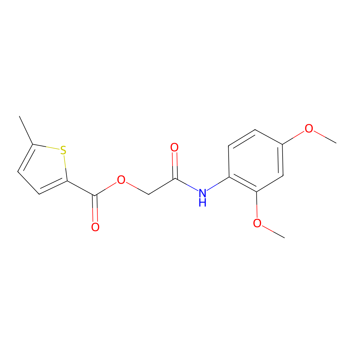[(2,4-Dimethoxyphenyl)carbamoyl]methyl 5-methylthiophene-2-carboxylate molecular structure, CAS 478838-44-7