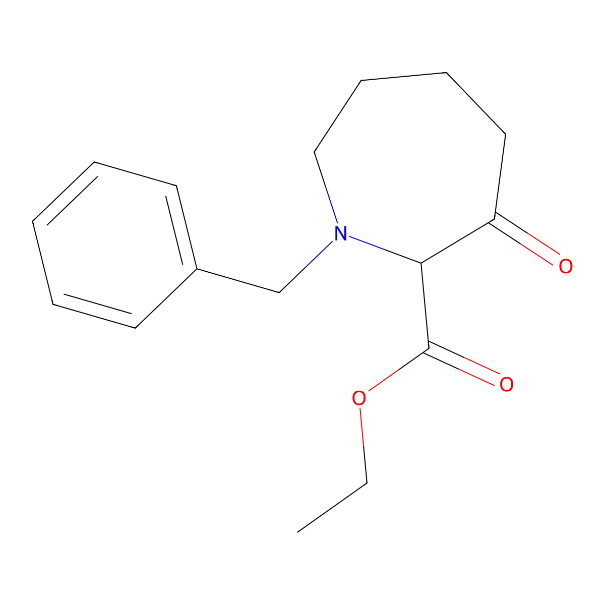 Ethyl 1-benzyl-3-oxoazepane-2-carboxylate molecular structure, CAS 478841-08-6