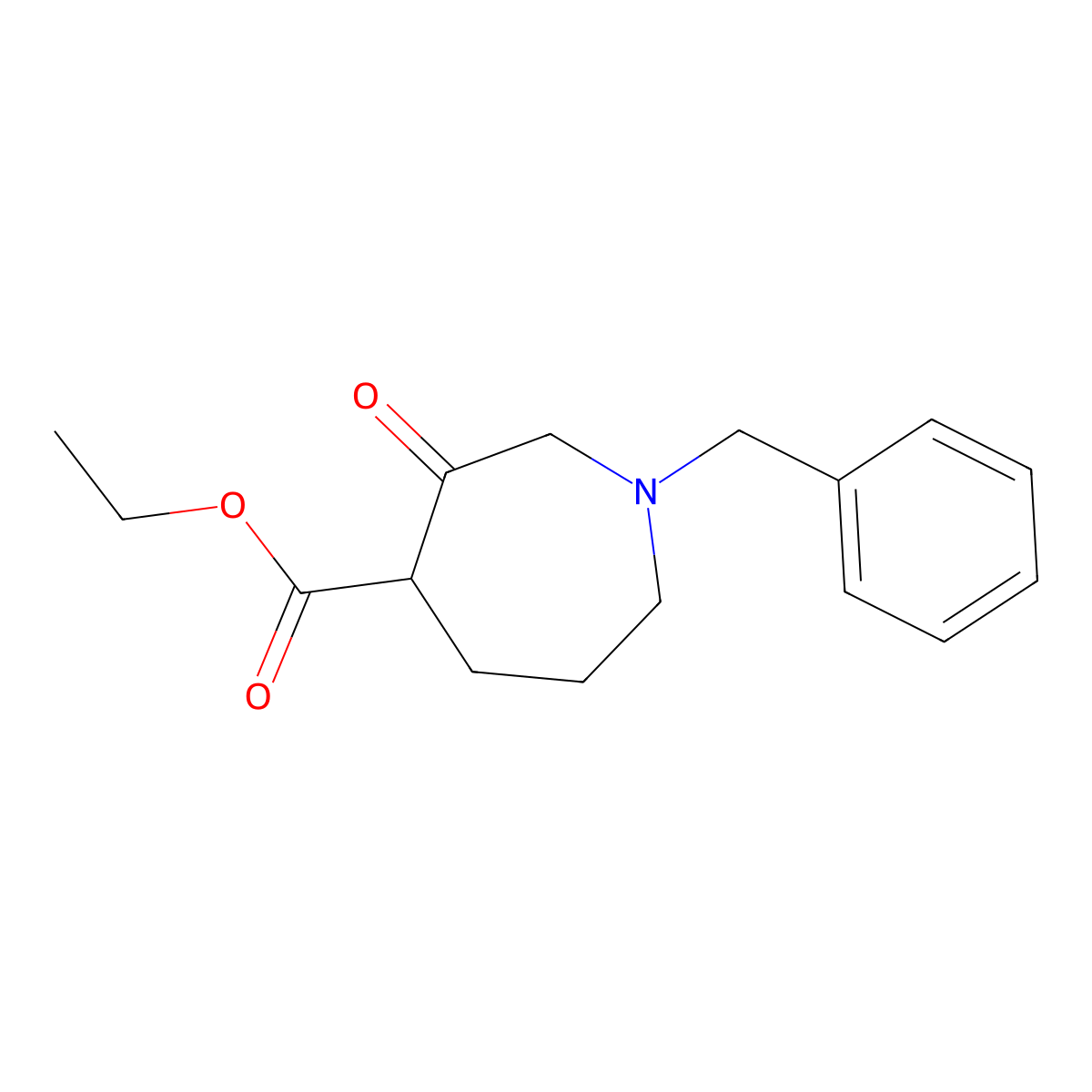 Ethyl 1-benzyl-3-oxoazepane-4-carboxylate molecular structure, CAS 478841-09-7