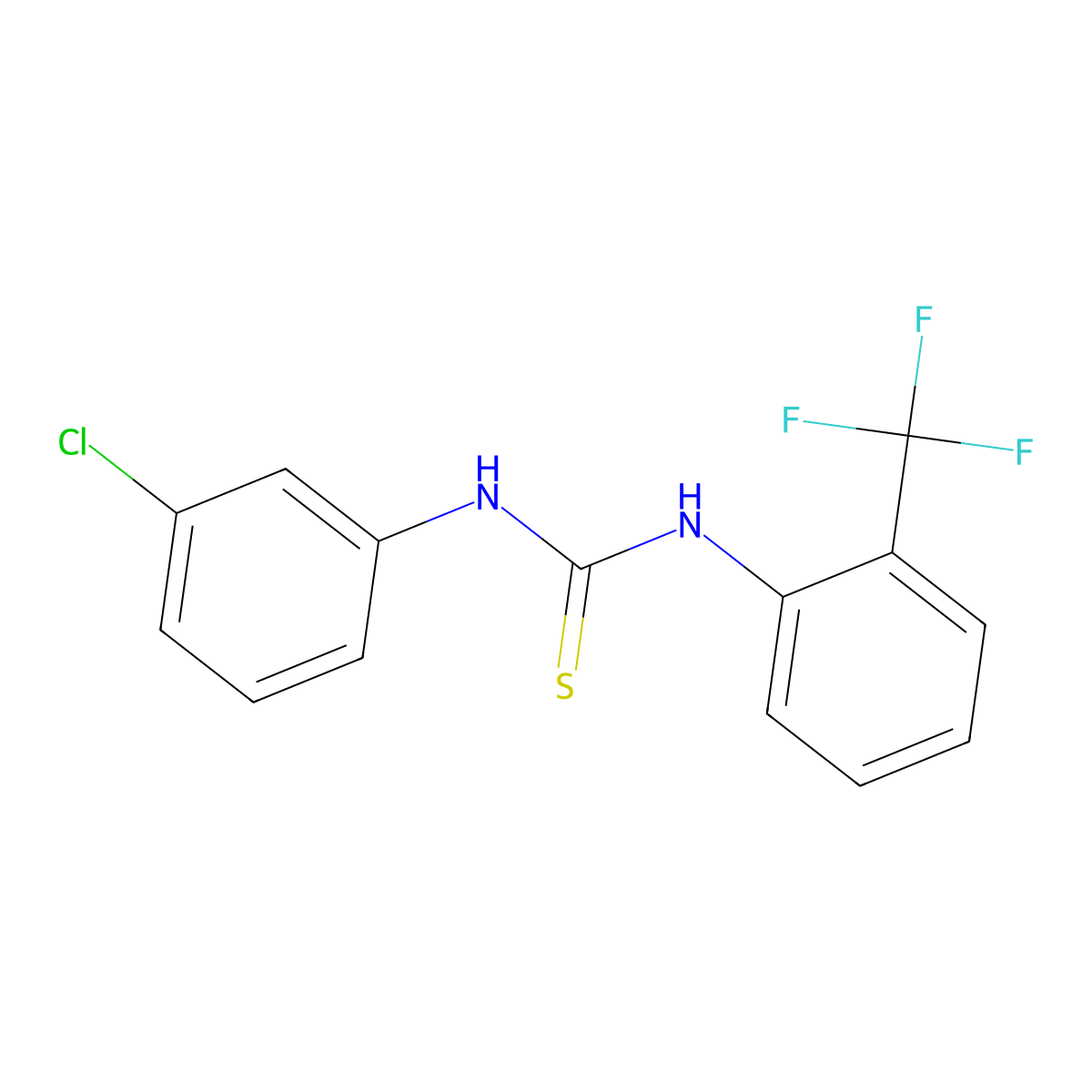 1-(3-Chlorophenyl)-3-[2-(trifluoromethyl)phenyl]thiourea molecular structure, CAS 478851-17-1