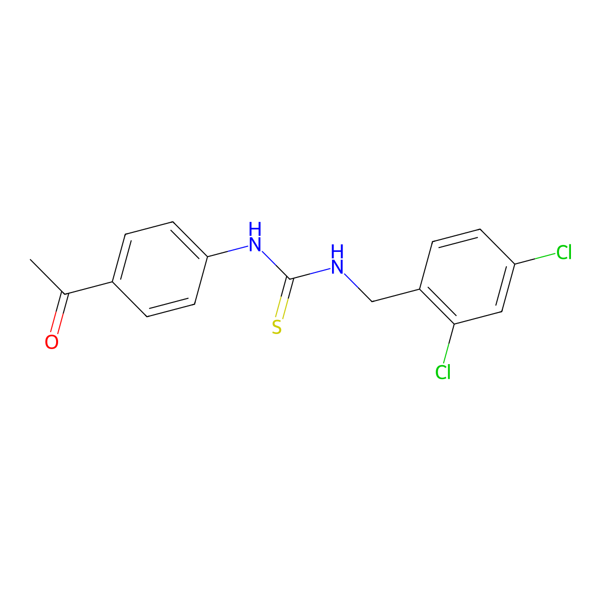 1-(4-Acetylphenyl)-3-[(2,4-dichlorophenyl)methyl]thiourea molecular structure, CAS 478853-43-9