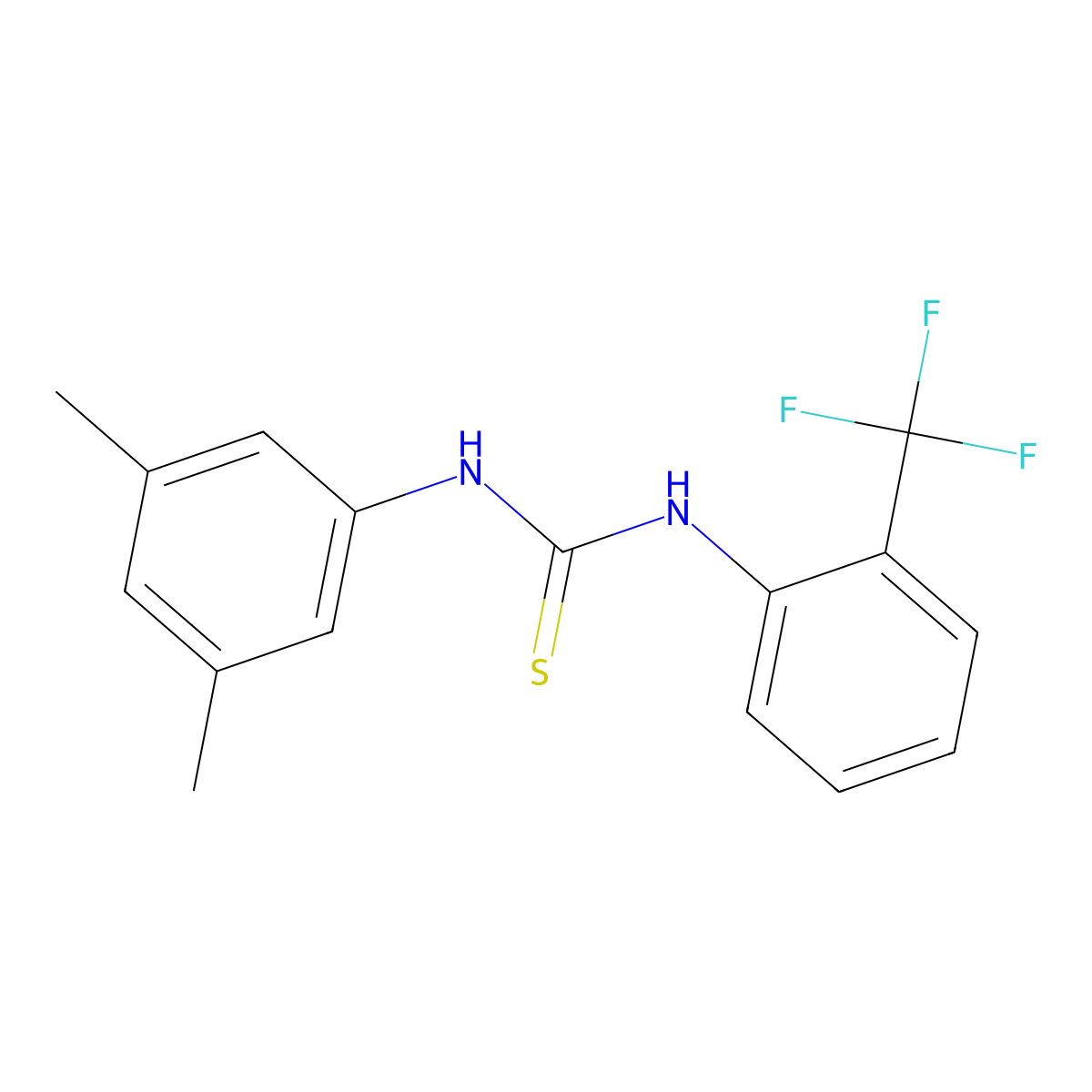 1-(3,5-Dimethylphenyl)-3-[2-(trifluoromethyl)phenyl]thiourea molecular structure, CAS 478861-49-3