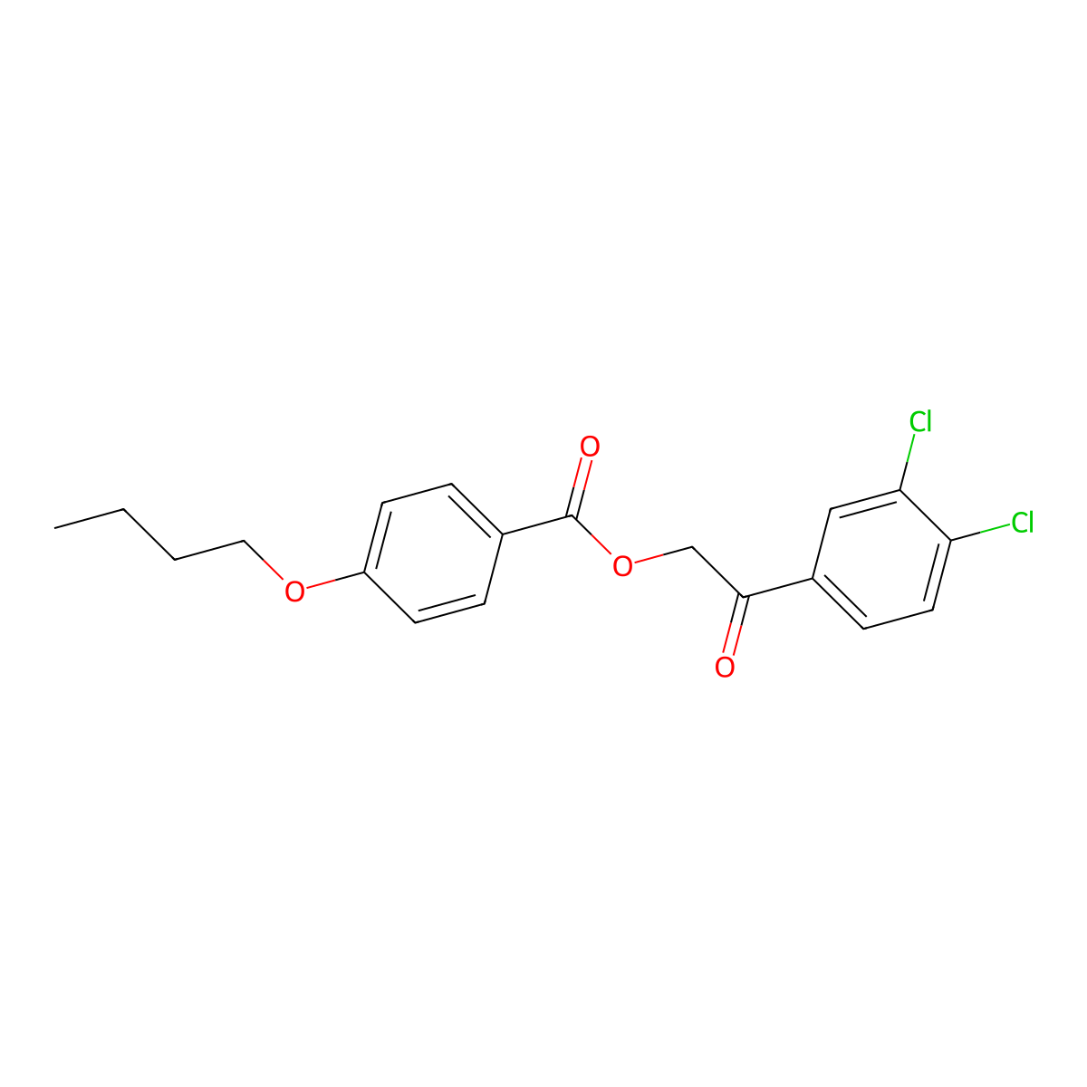 2-(3,4-Dichlorophenyl)-2-oxoethyl 4-butoxybenzoate molecular structure, CAS 478862-65-6