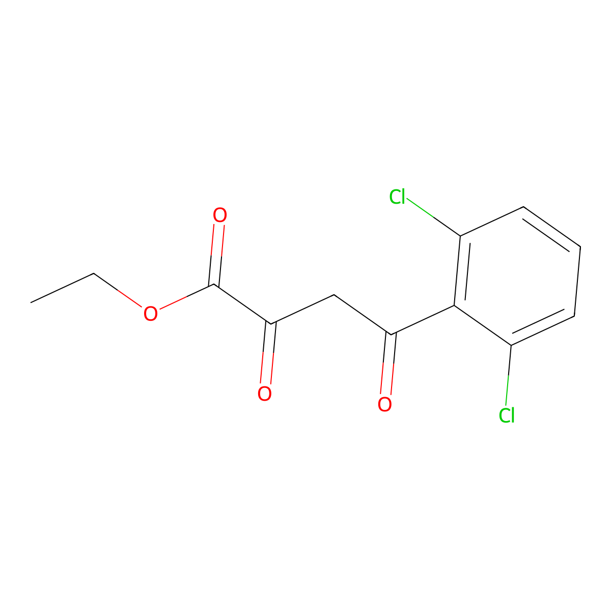 Ethyl 4-(2,6-dichlorophenyl)-2,4-dioxobutanoate molecular structure, CAS 478868-67-6