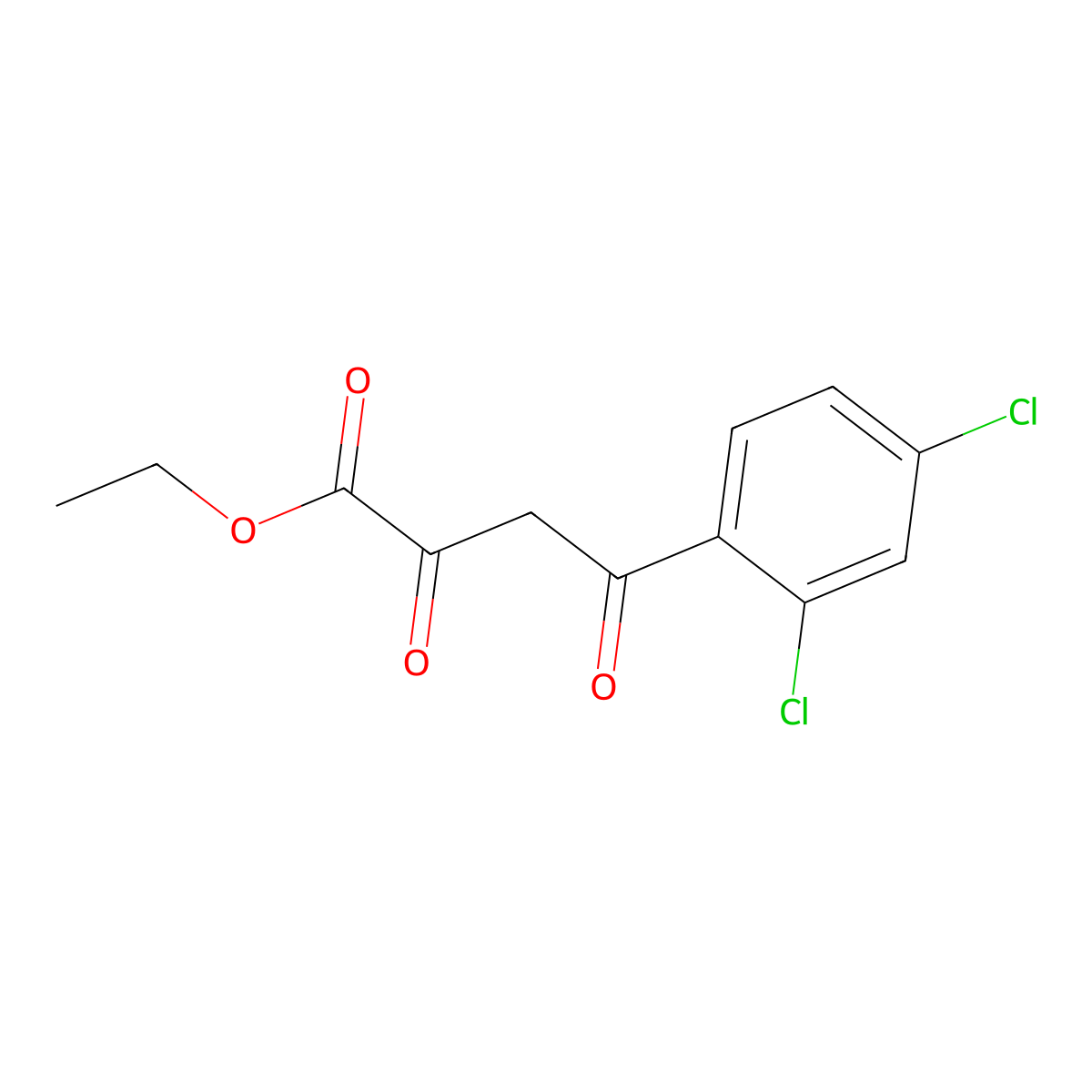 Ethyl 4-(2,4-dichlorophenyl)-2,4-dioxobutanoate molecular structure, CAS 478868-68-7