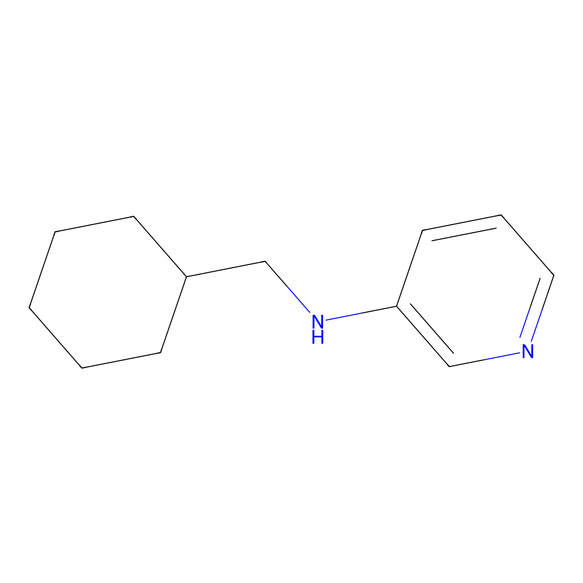 N-(cyclohexylmethyl)pyridin-3-amine molecular structure, CAS 478909-62-5
