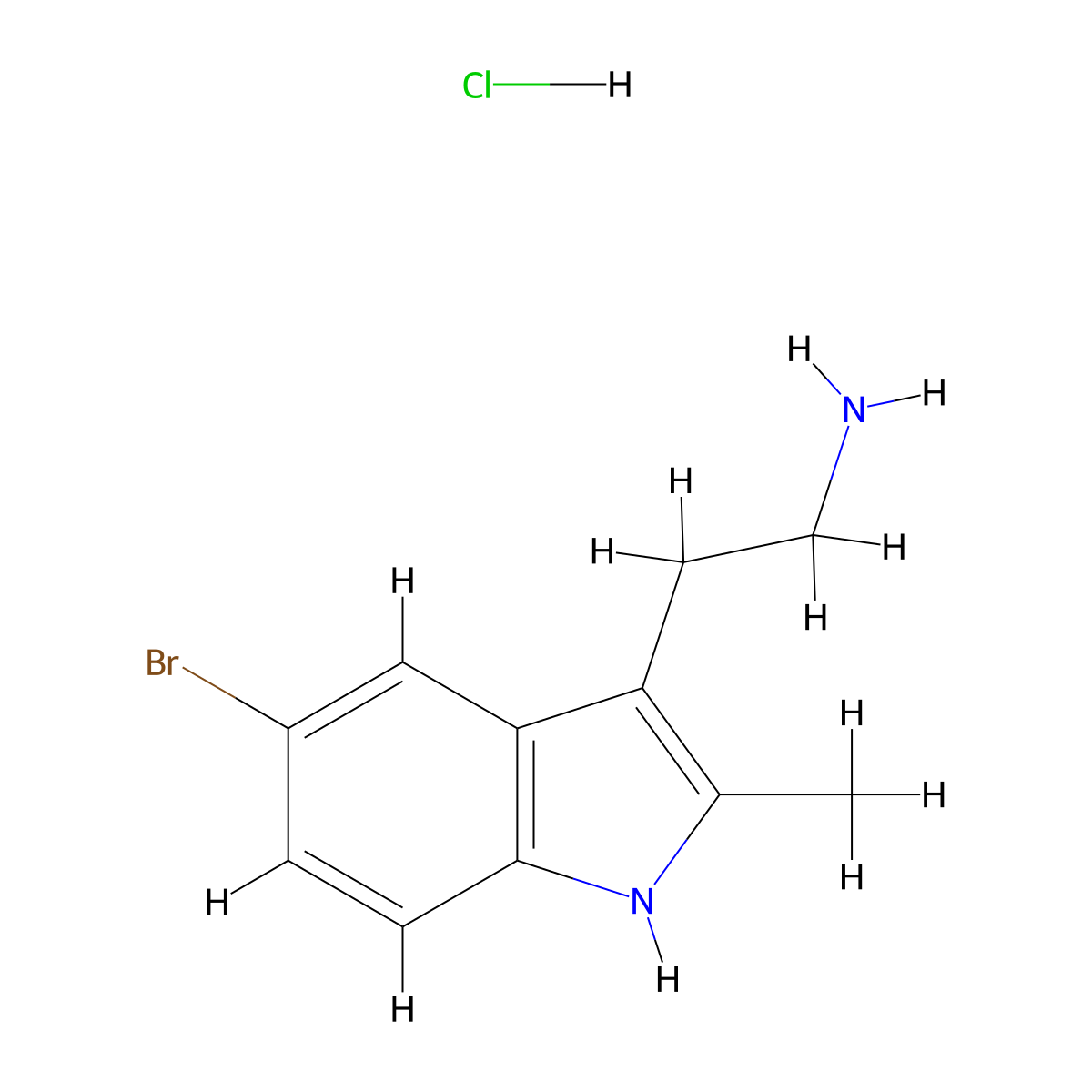 2-(5-bromo-2-methyl-1H-indol-3-yl)ethanamine Hydrochloride molecular structure, CAS 478914-87-3