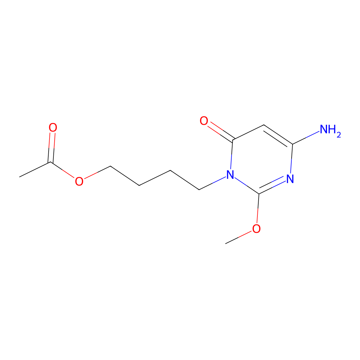 6-Amino-2-methoxy-3-(4-acetoxybutyl)-4-pyrimidone molecular structure, CAS 478920-93-3