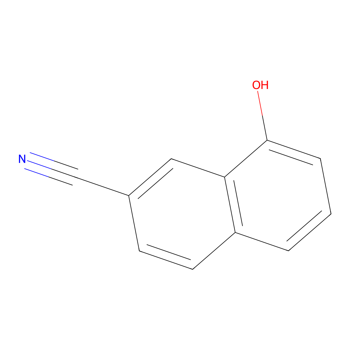 8-Hydroxynaphthalene-2-carbonitrile molecular structure, CAS 478929-30-5