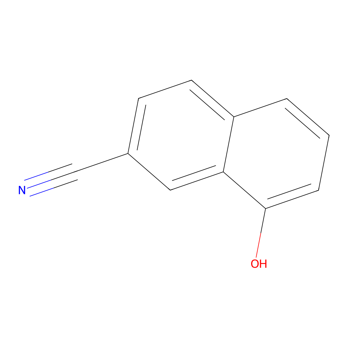 8-Hydroxynaphthalene-2-carbonitrile molecular structure, CAS 478929-30-5