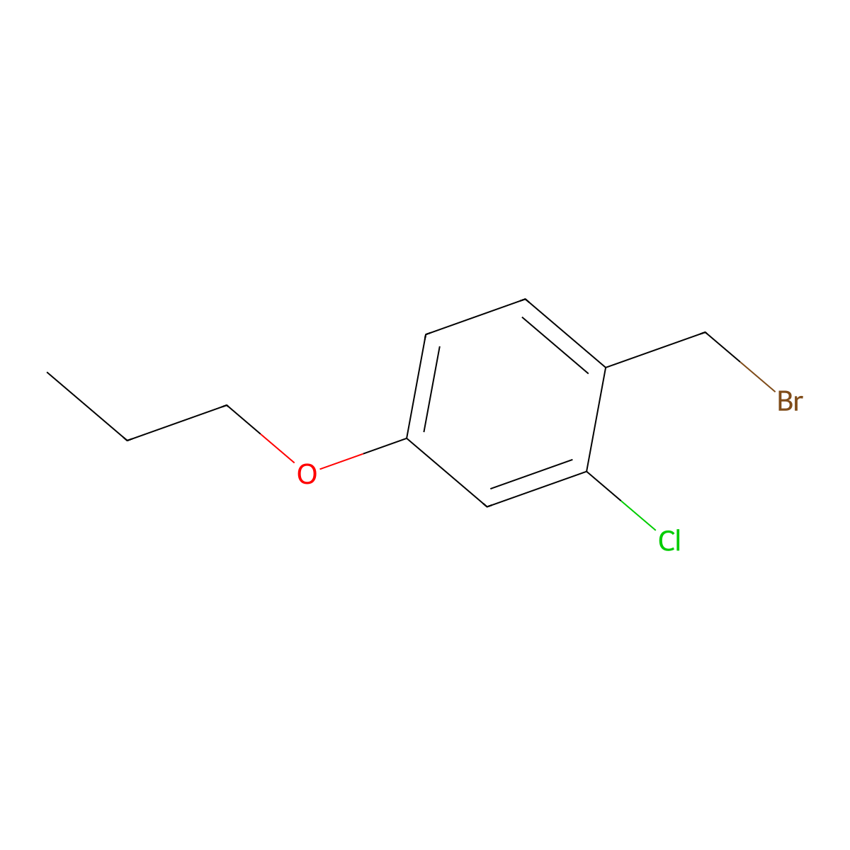 Benzene, 1-(bromomethyl)-2-chloro-4-propoxy- molecular structure, CAS 478929-74-7