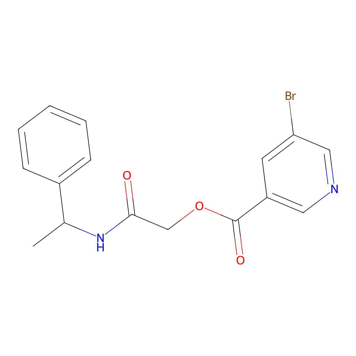2-Oxo-2-[(1-phenylethyl)amino]ethyl 5-bromopyridine-3-carboxylate molecular structure, CAS 478941-55-8