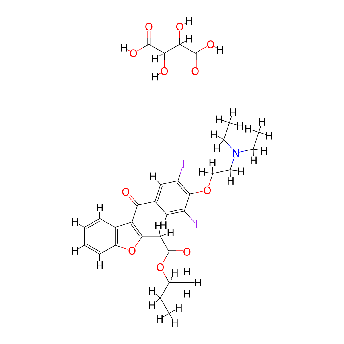 Budiodarone Tartrate molecular structure, CAS 478941-93-4