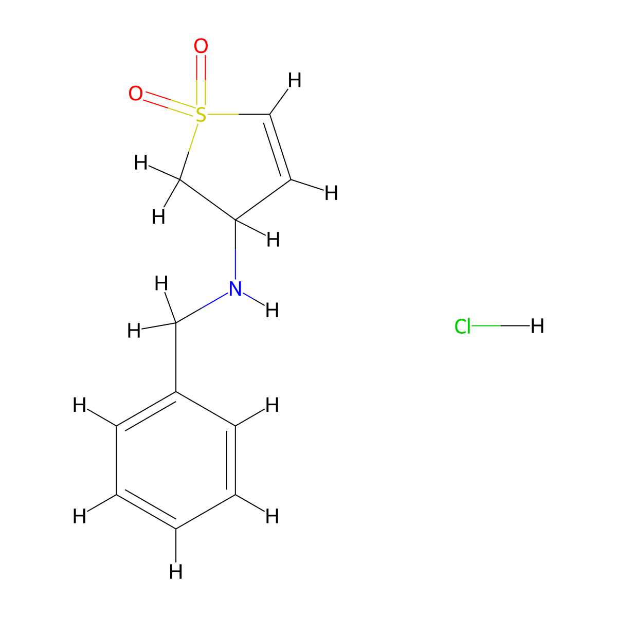3-(Benzylamino)-2,3-dihydrothiophene 1,1-dioxide hydrochloride molecular structure, CAS 478945-35-6