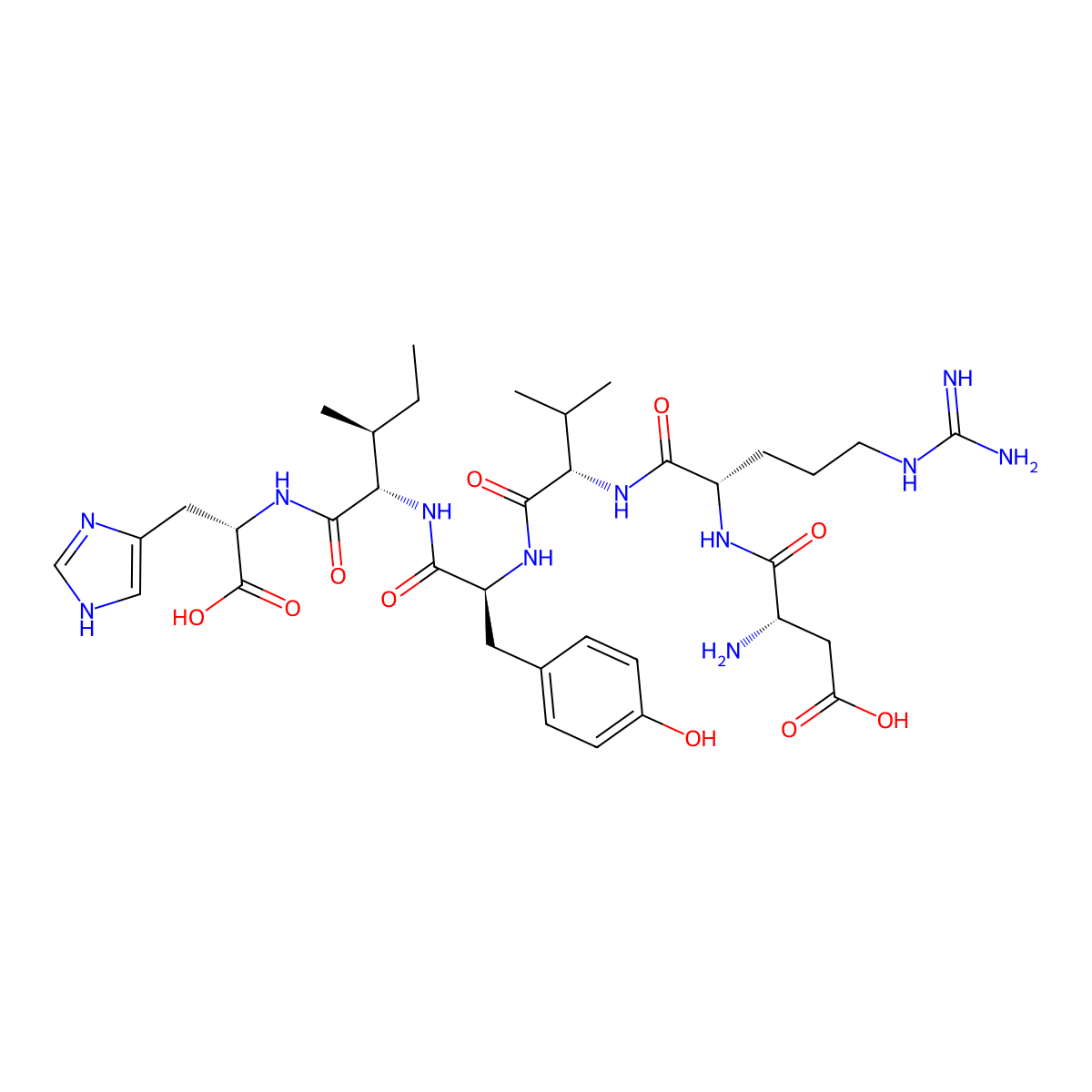 Angiotensin I/II (1-6) molecular structure, CAS 47896-63-9