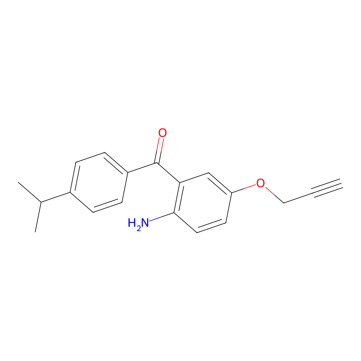 (2-Amino-5-(prop-2-yn-1-yloxy)phenyl)(4-isopropylphenyl)methanone molecular structure, CAS 478964-94-2