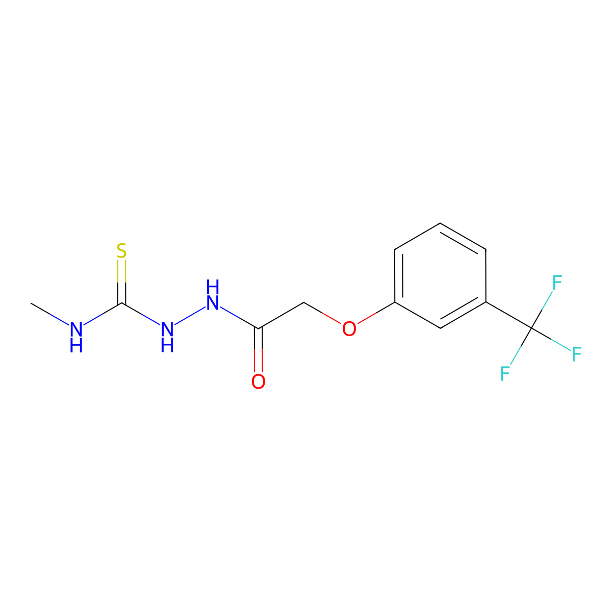 1-Methyl-3-[[2-[3-(trifluoromethyl)phenoxy]acetyl]amino]thiourea molecular structure, CAS 478966-42-6