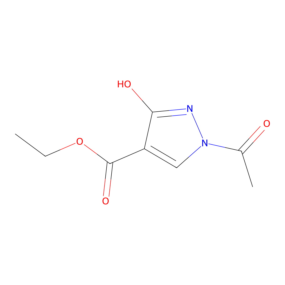 Ethyl 1-acetyl-3-hydroxy-1H-pyrazole-4-carboxylate molecular structure, CAS 478968-45-5