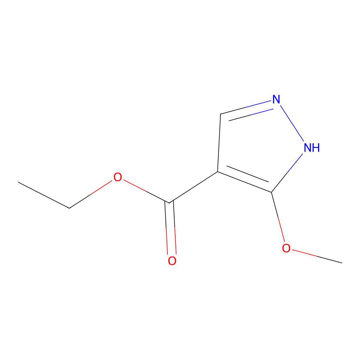 ethyl 3-methoxy-1H-pyrazole-4-carboxylate molecular structure, CAS 478968-48-8