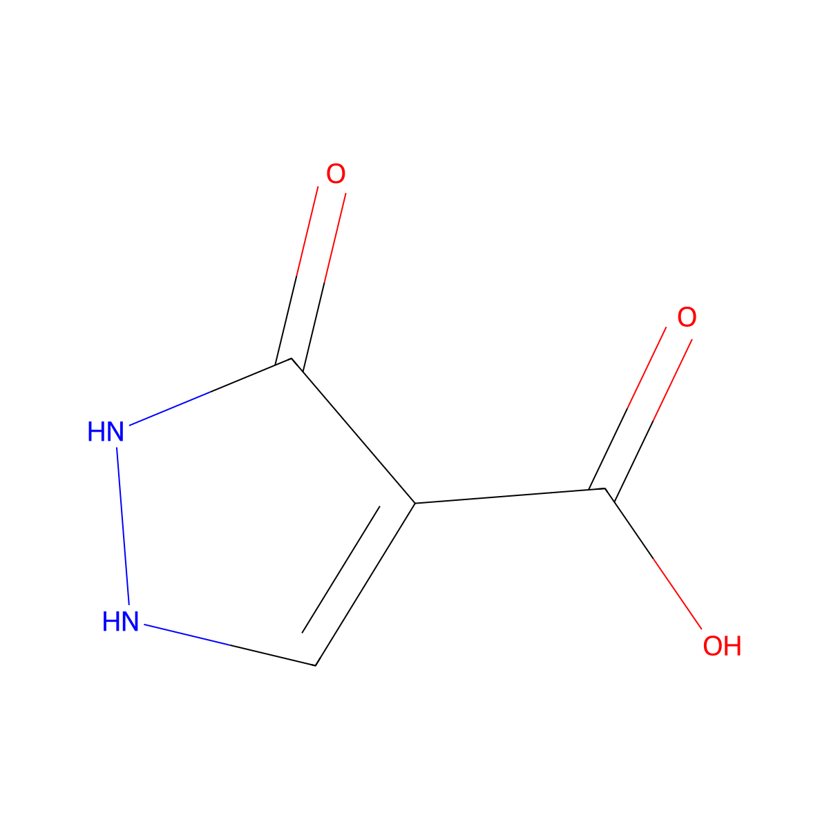 3-oxo-2,3-dihydro-1H-pyrazole-4-carboxylic acid molecular structure, CAS 478968-51-3