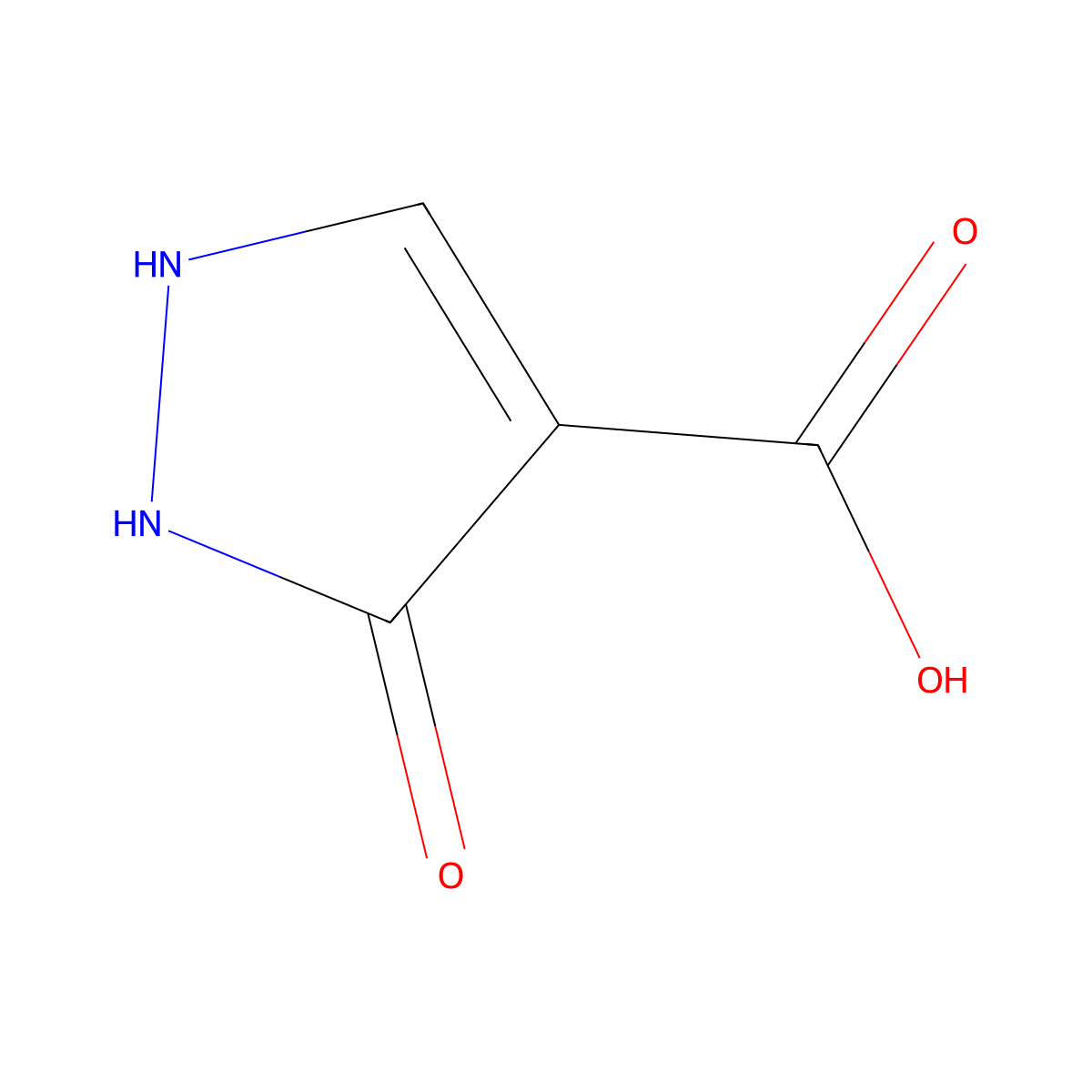 3-oxo-2,3-dihydro-1H-pyrazole-4-carboxylic acid molecular structure, CAS 478968-51-3