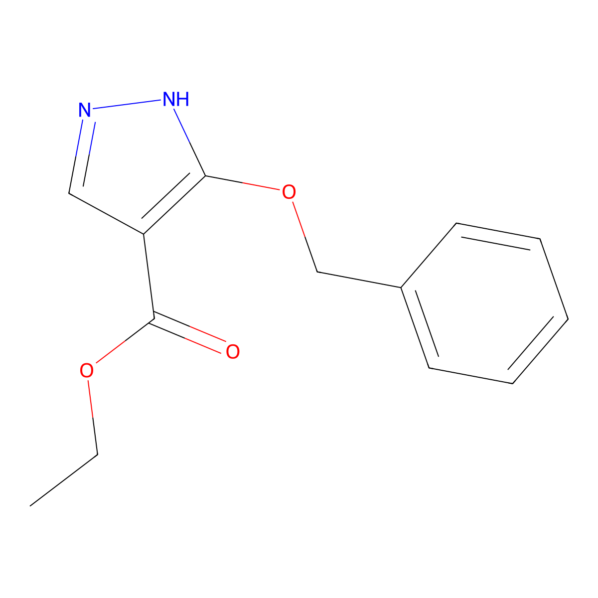 Ethyl 3-(benzyloxy)-1H-pyrazole-4-carboxylate molecular structure, CAS 478968-83-1