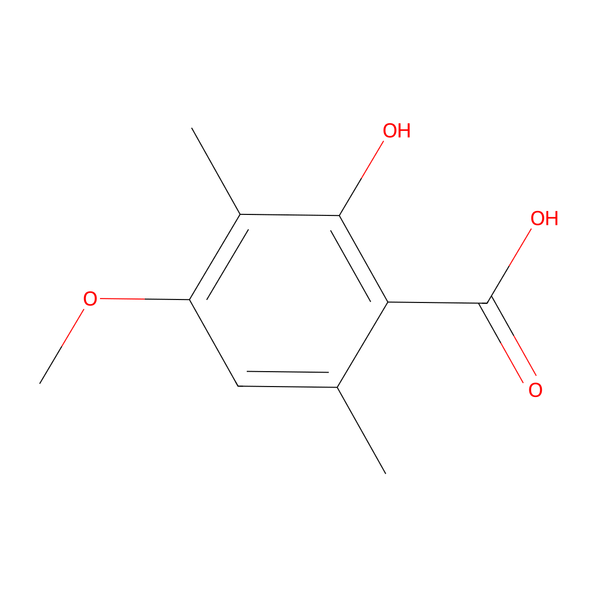 2-Hydroxy-4-Methoxy-3,6-Dimethylbenzoic Acid molecular structure, CAS 479-26-5