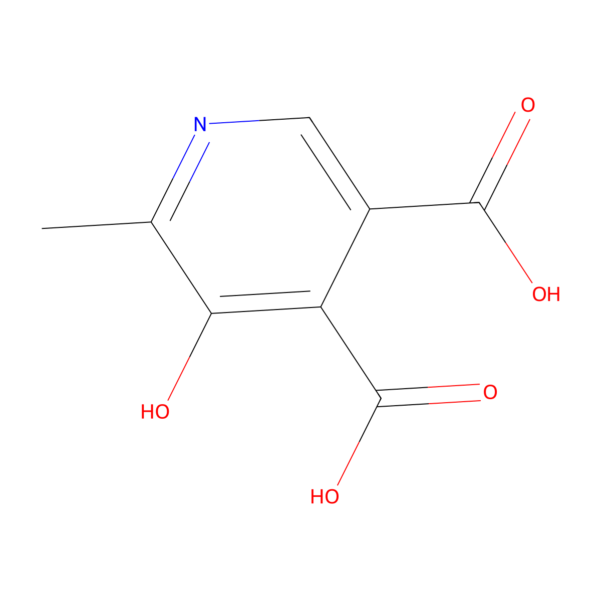5-Hydroxy-6-methyl-3,4-pyridinedicarboxylic acid molecular structure, CAS 479-30-1