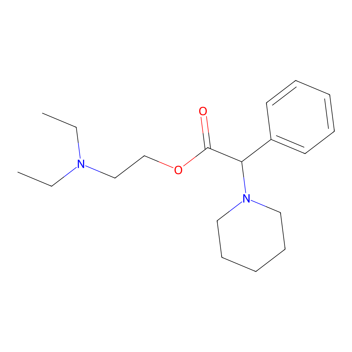2-(Diethylamino)ethyl alpha-phenyl-1-piperidineacetate molecular structure, CAS 479-81-2