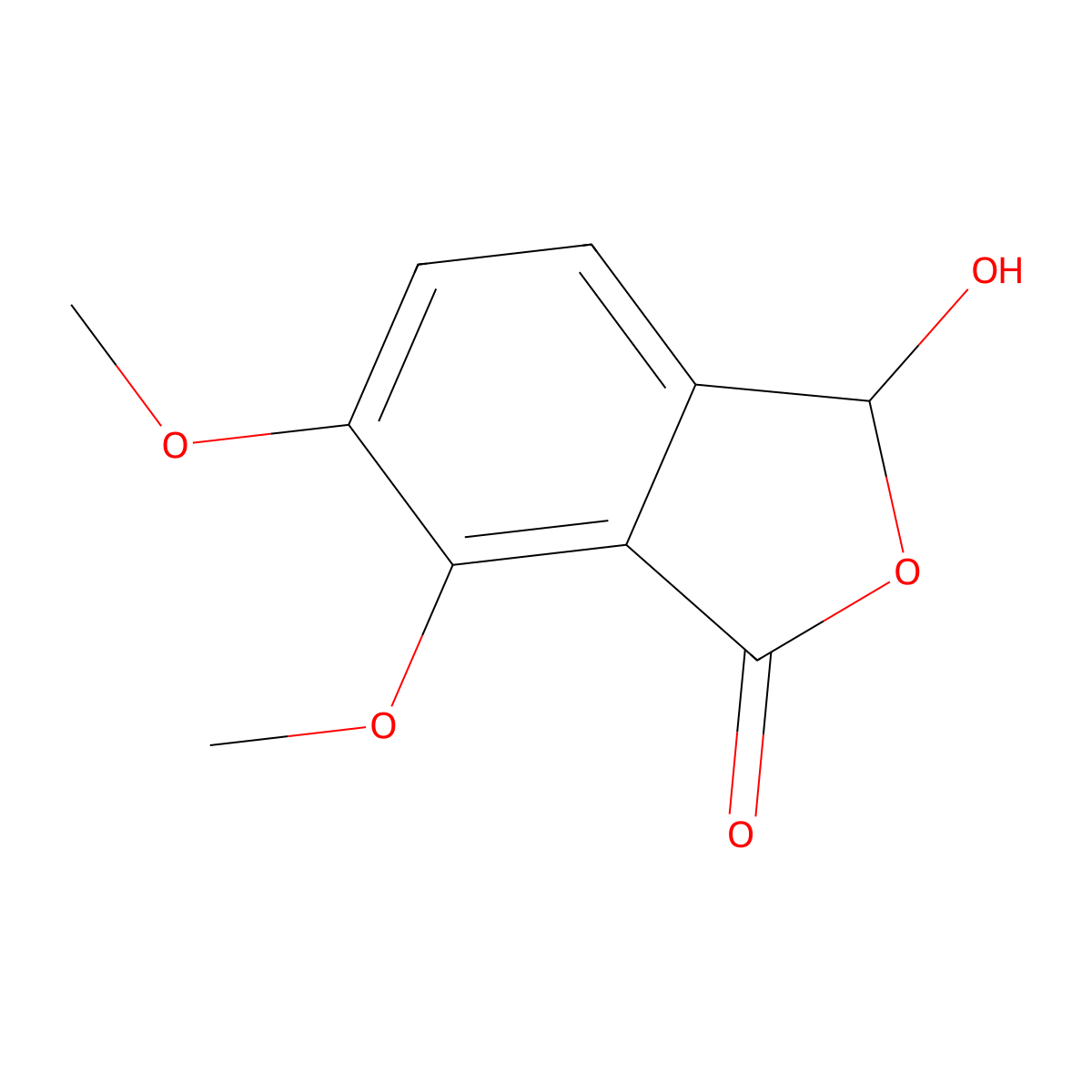 1(3H)-Isobenzofuranone, 3-hydroxy-6,7-dimethoxy- molecular structure, CAS 479-87-8