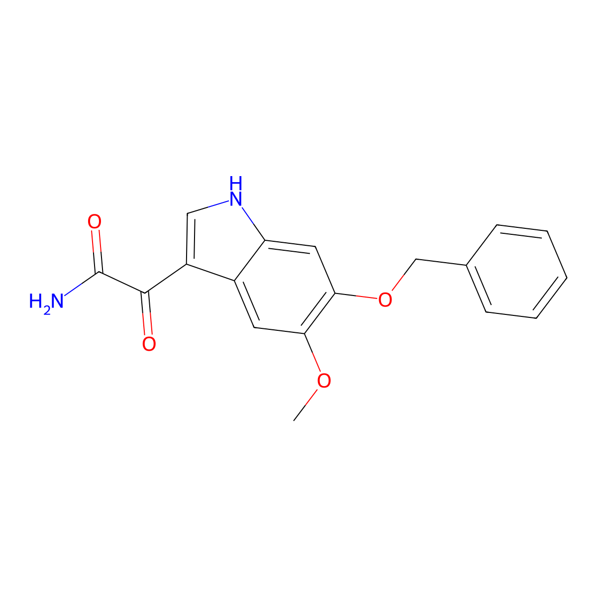 5-Methoxy-alpha-oxo-6-(phenylmethoxy)-1H-indole-3-acetamide molecular structure, CAS 4790-22-1
