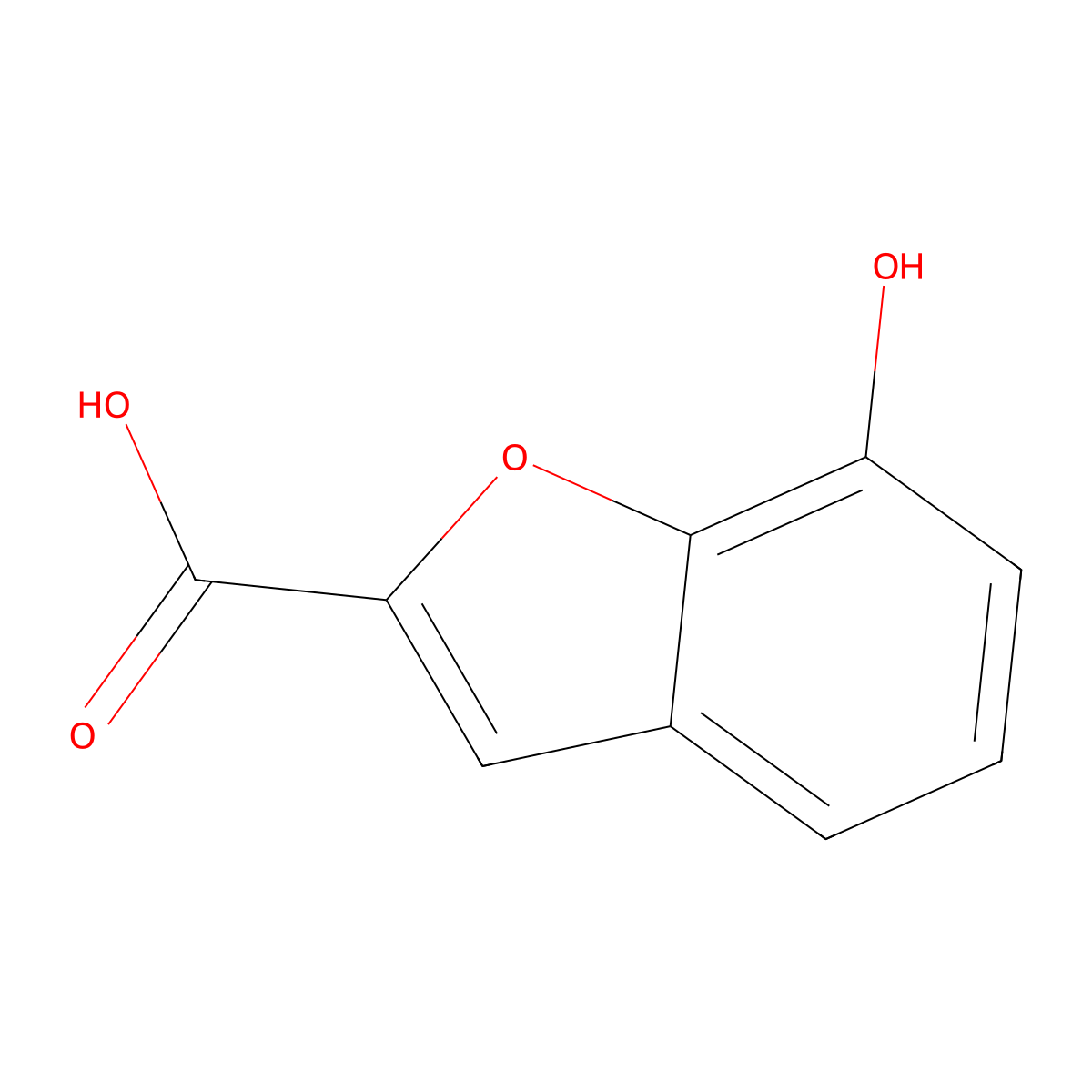 7-Hydroxybenzofuran-2-carboxylic acid molecular structure, CAS 4790-80-1