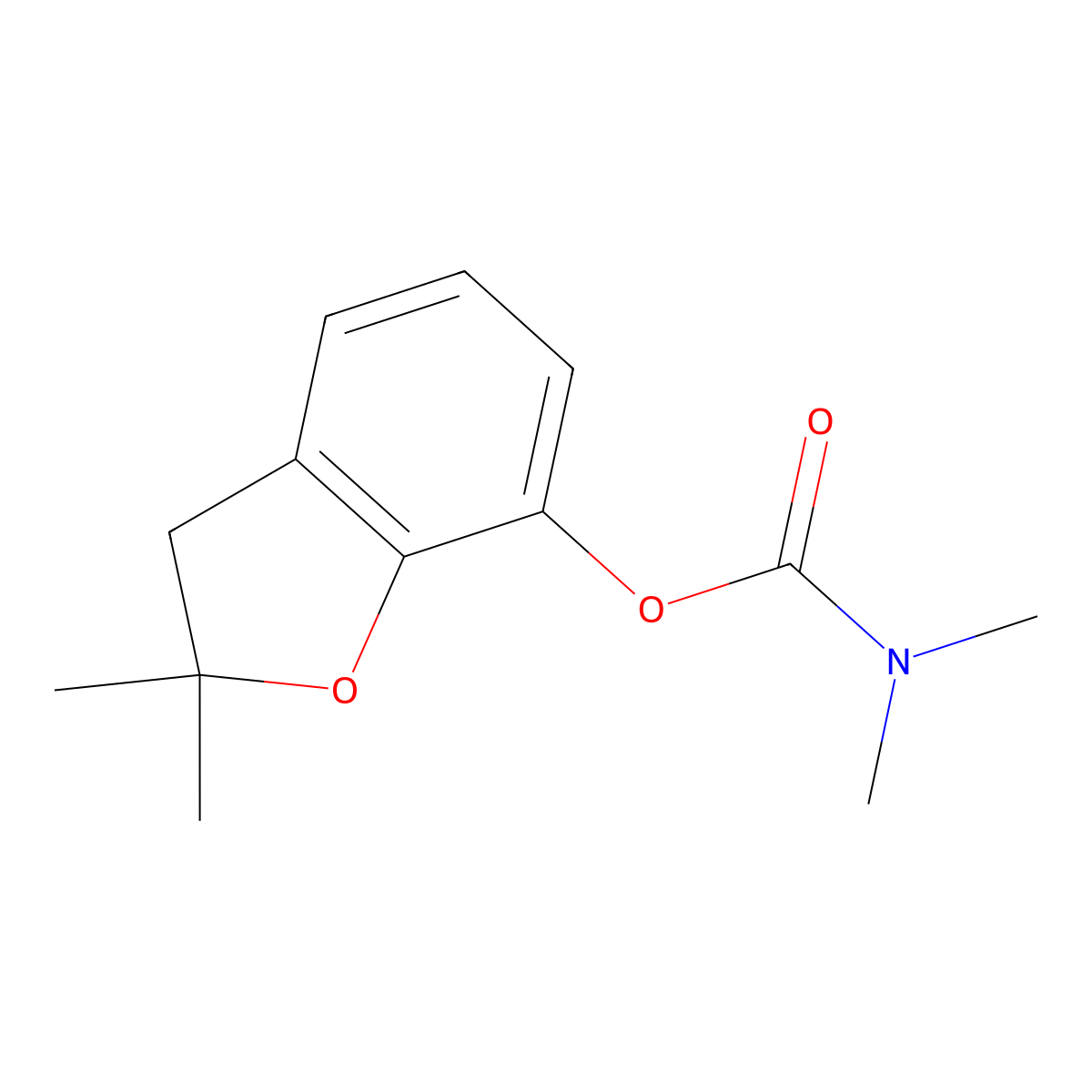 7-Benzofuranol, 2,3-dihydro-2,2-dimethyl-, dimethylcarbamate molecular structure, CAS 4790-88-9