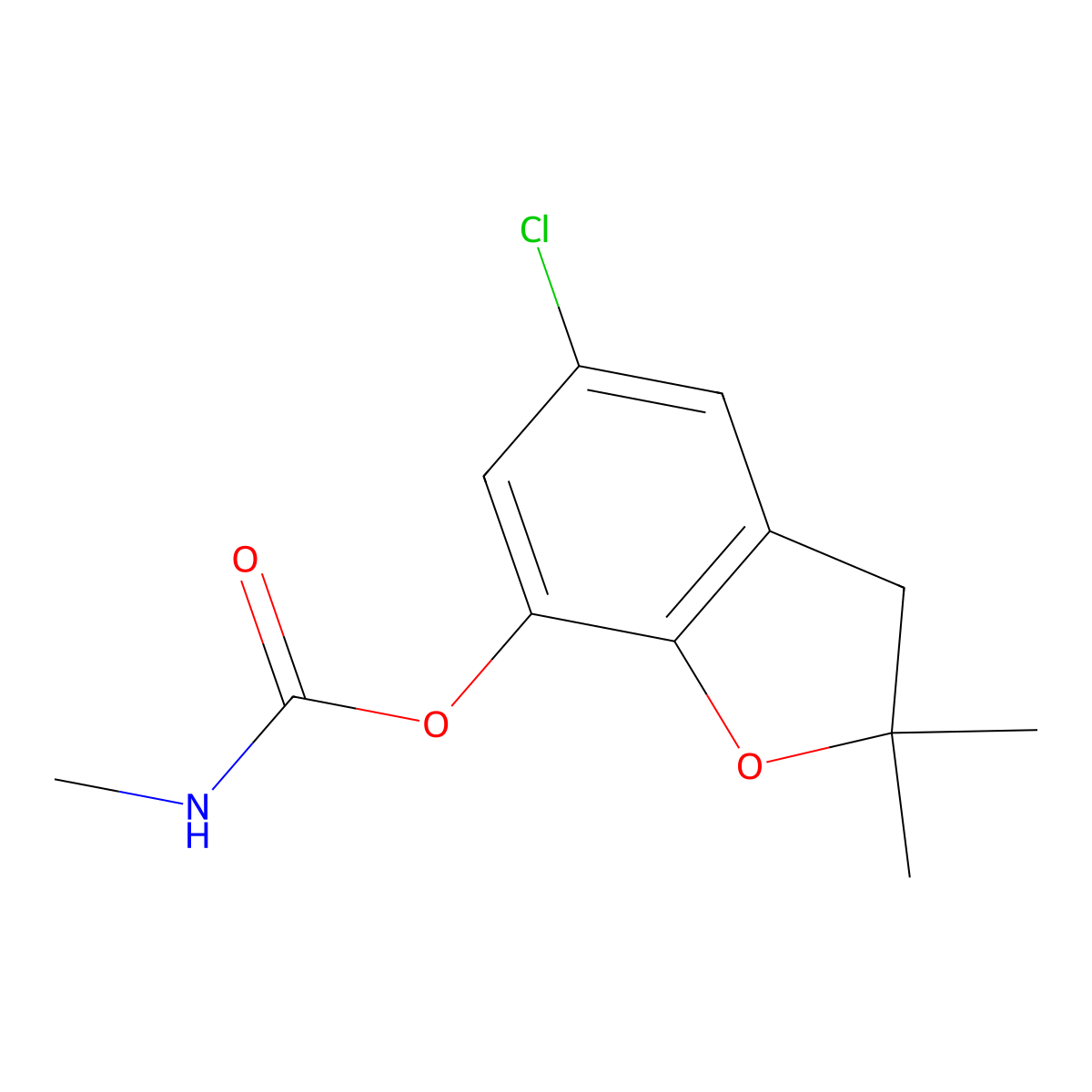 5-Chloro-2,2-dimethyl-2,3-dihydrobenzofuran-7-yl Methylcarbamate molecular structure, CAS 4790-93-6