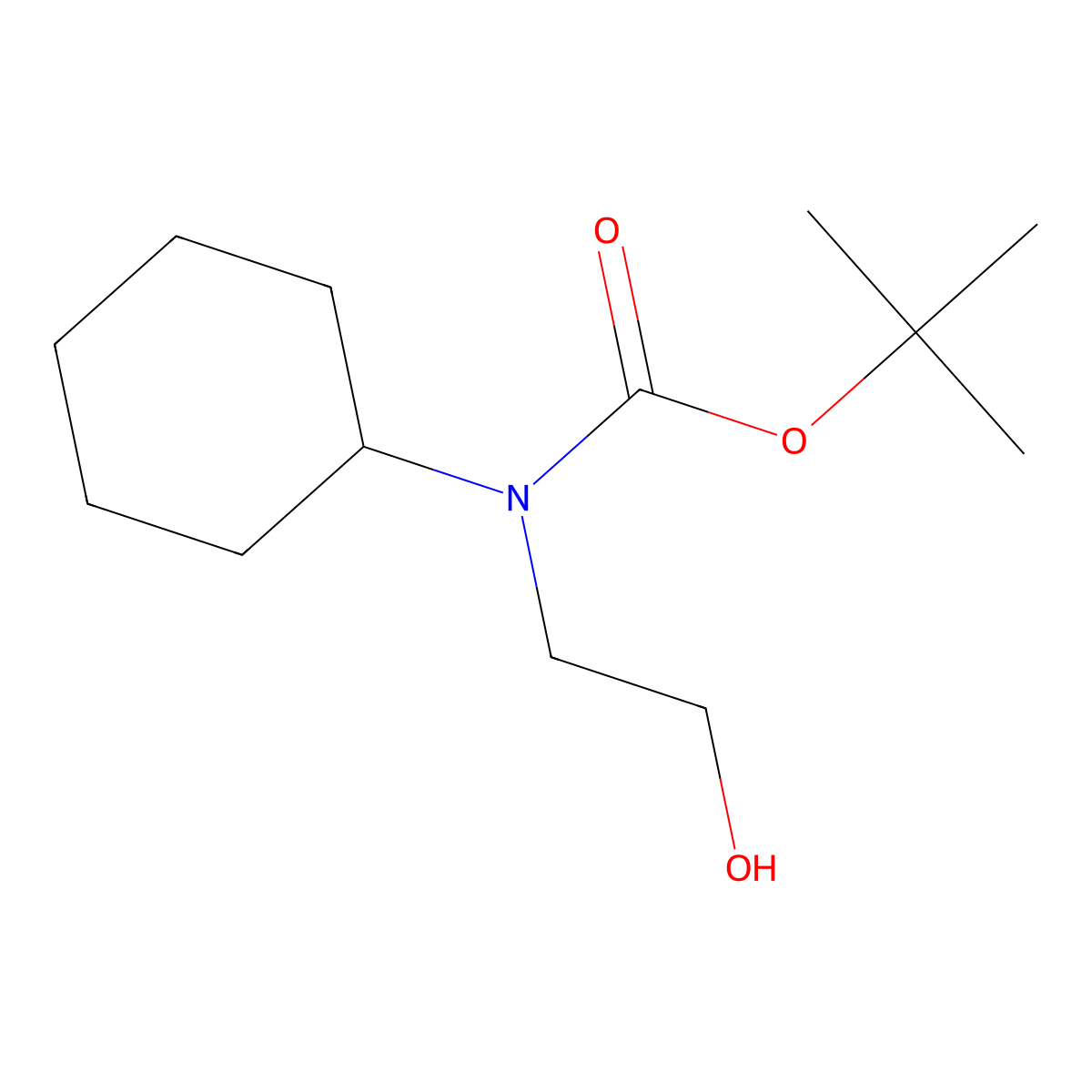 tert-Butyl cyclohexyl(2-hydroxyethyl)carbamate molecular structure, CAS 479028-31-4