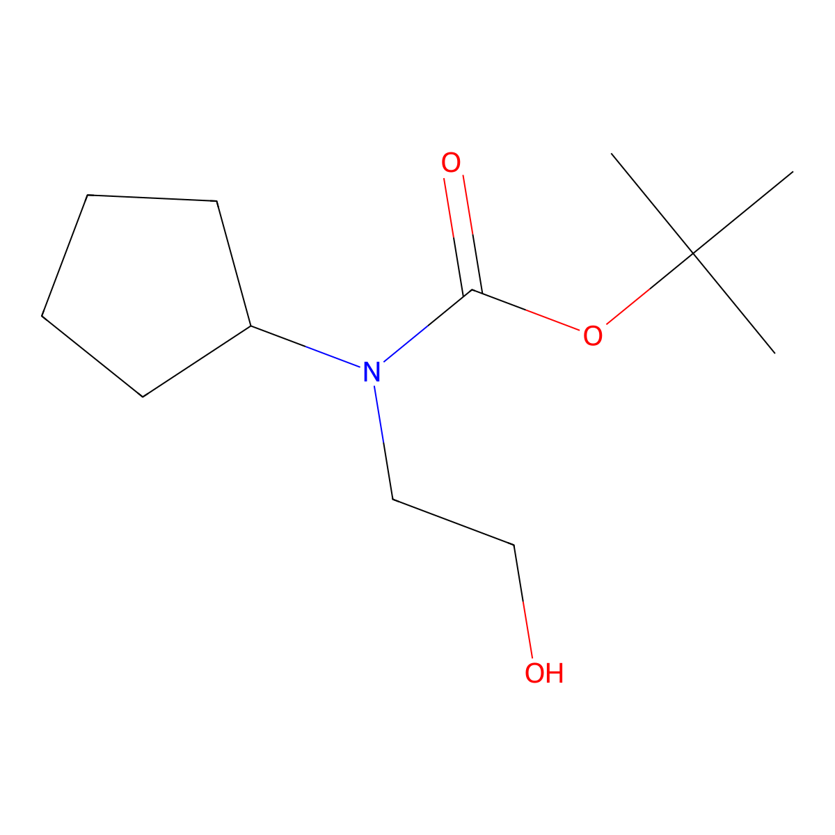 tert-butyl N-cyclopentyl-N-(2-hydroxyethyl)carbamate molecular structure, CAS 479028-50-7