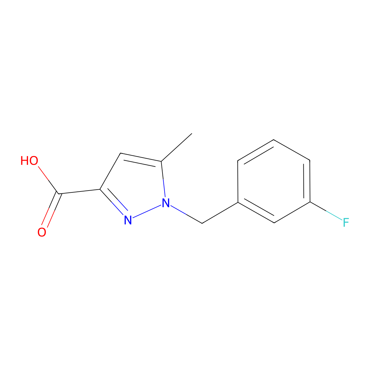 1-(3-Fluorobenzyl)-5-methyl-1H-pyrazole-3-carboxylic acid molecular structure, CAS 479028-74-5