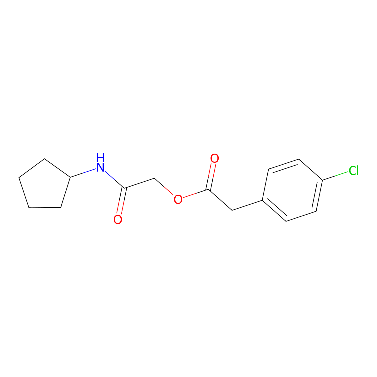 (Cyclopentylcarbamoyl)methyl 2-(4-chlorophenyl)acetate molecular structure, CAS 479042-98-3